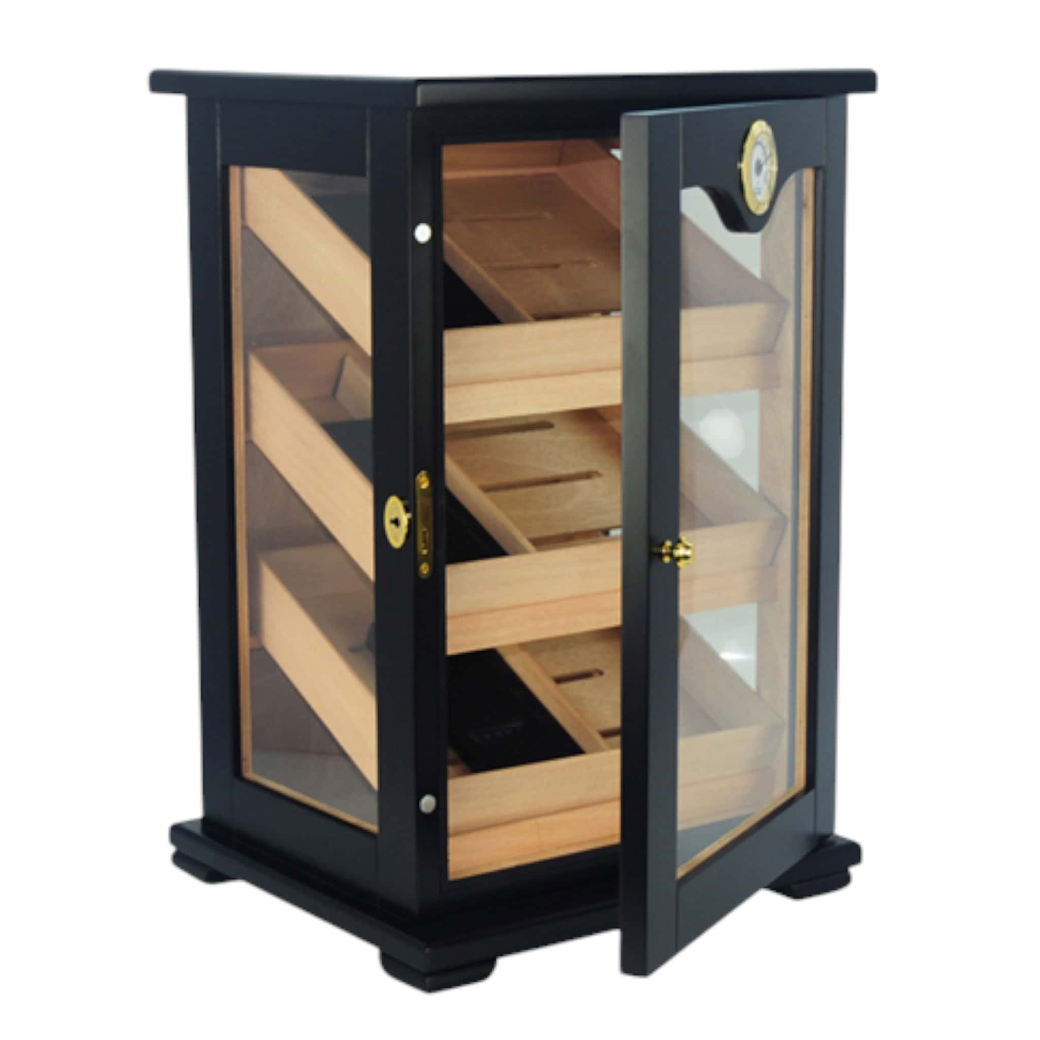 Cigar Humidor – Black Display Cabinet
