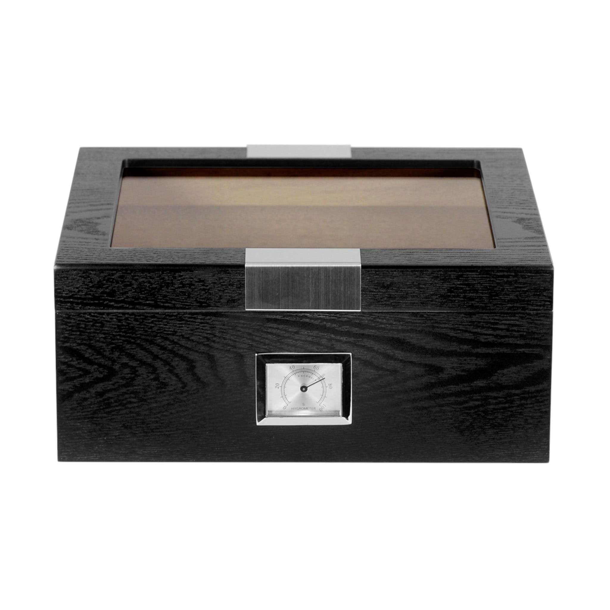 Cigar Humidor – Black Natural Veneer